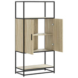 vidaXL Hoge kast 68x35x139 cm bewerkt hout en metaal sonoma eikenkleur