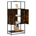 vidaXL Hoge kast 68x35x139 cm bewerkt hout en metaal sonoma eikenkleur