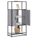 vidaXL Hoge kast 68x35x139 cm bewerkt hout en metaal sonoma eikenkleur