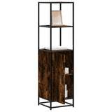vidaXL Hoge kast 35,5x35x139 cm bewerkt hout en metaal sonoma eiken