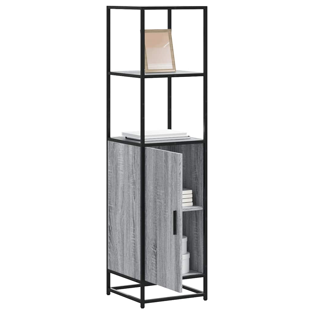 vidaXL Hoge kast 35,5x35x139 cm bewerkt hout en metaal sonoma eiken