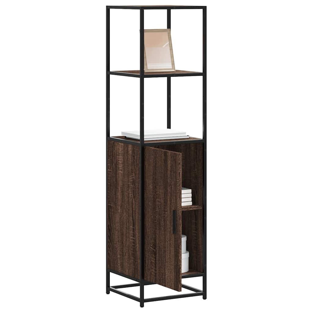 vidaXL Hoge kast 35,5x35x139 cm bewerkt hout en metaal sonoma eiken