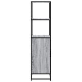 vidaXL Hoge kast 68x35x139 cm bewerkt hout en metaal zwart
