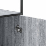 vidaXL Hoge kast 68x35x139 cm bewerkt hout en metaal zwart