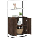 vidaXL Hoge kast 68x35x139 cm bewerkt hout en metaal zwart