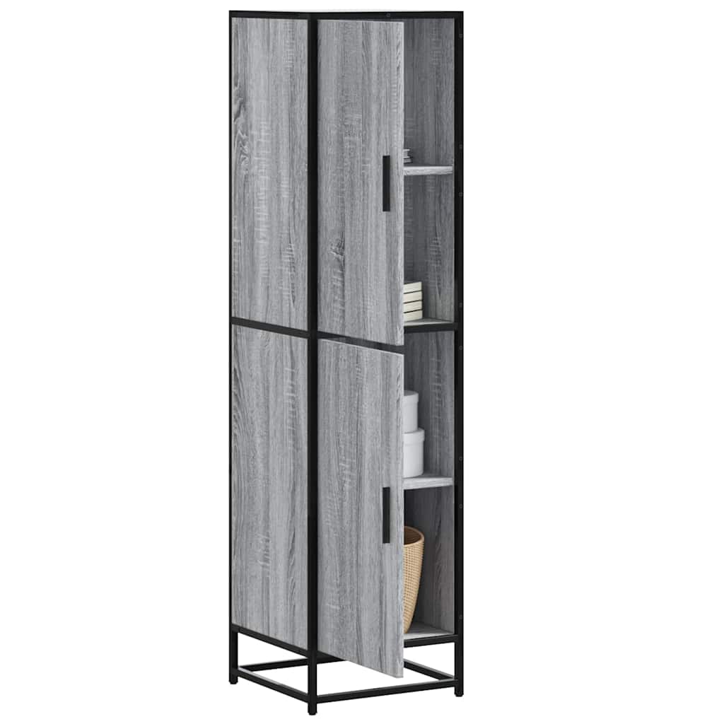 vidaXL Tall cabinet 35.5x35x139 cm engineered wood and metal grey Sonoma