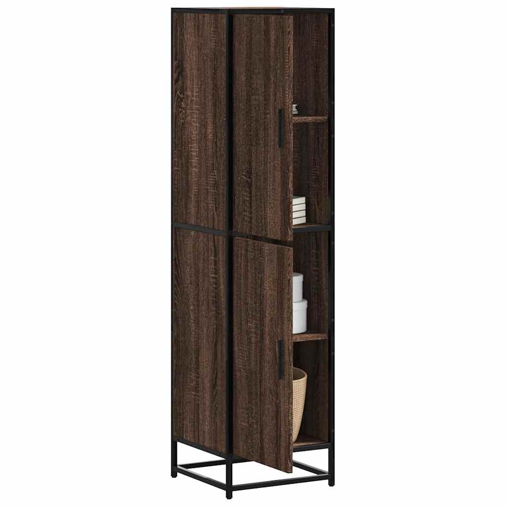 vidaXL Tall cabinet 35.5x35x139 cm engineered wood and metal grey Sonoma