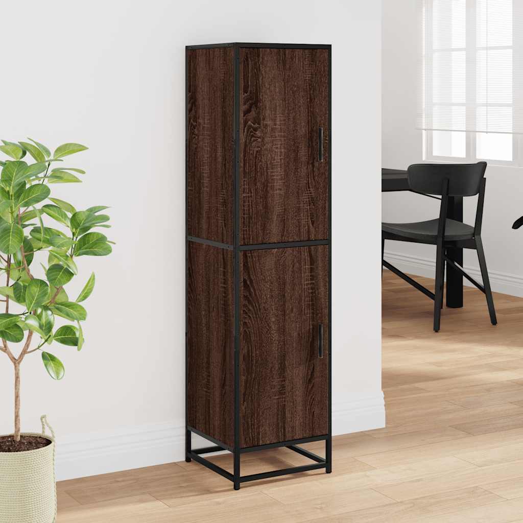 vidaXL Tall cabinet 35.5x35x139 cm engineered wood and metal grey Sonoma