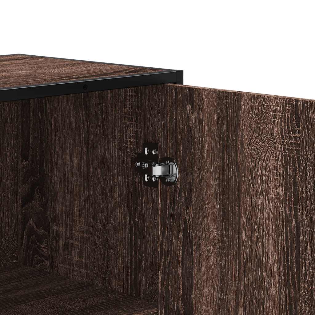 vidaXL Tall cabinet 35.5x35x139 cm engineered wood and metal grey Sonoma