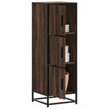 vidaXL Tall cabinet 35.5x35x106.5 cm engineered wood and metal brown oak