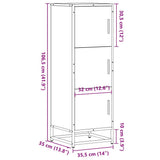 vidaXL Tall cabinet 35.5x35x106.5 cm engineered wood and metal brown oak