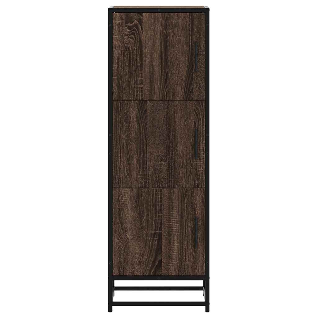 vidaXL Tall cabinet 35.5x35x106.5 cm engineered wood and metal brown oak