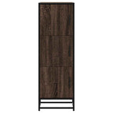 vidaXL Tall cabinet 35.5x35x106.5 cm engineered wood and metal brown oak