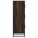 vidaXL Tall cabinet 35.5x35x106.5 cm engineered wood and metal brown oak