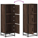 vidaXL Tall cabinet 35.5x35x106.5 cm engineered wood and metal brown oak