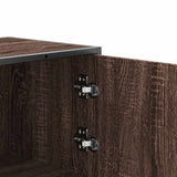 vidaXL Tall cabinet 35.5x35x106.5 cm engineered wood and metal brown oak