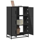 vidaXL Hoge kast 68x35x106,5 cm bewerkt hout en metaal zwart