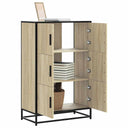 vidaXL Hoge kast 68x35x106,5 cm bewerkt hout en metaal zwart
