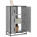 vidaXL Hoge kast 68x35x106,5 cm bewerkt hout en metaal zwart