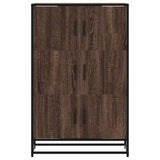 vidaXL Hoge kast 68x35x106,5 cm bewerkt hout en metaal zwart