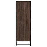 vidaXL Hoge kast 68x35x106,5 cm bewerkt hout en metaal zwart
