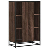 vidaXL Hoge kast 68x35x106,5 cm bewerkt hout en metaal zwart