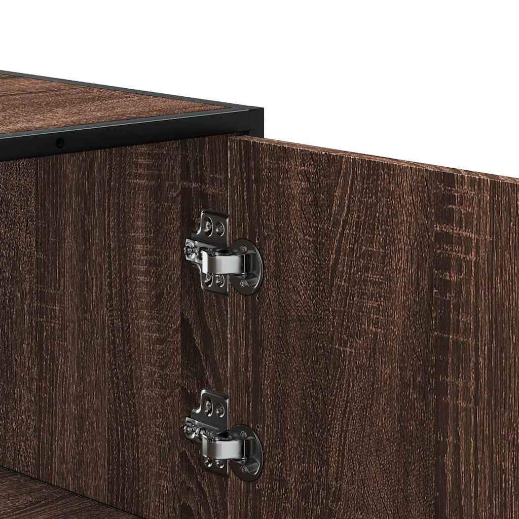 vidaXL Hoge kast 68x35x106,5 cm bewerkt hout en metaal zwart