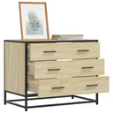 vidaXL Ladekast 70x41x56 cm bewerkt hout zwart
