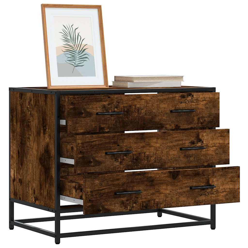 vidaXL Ladekast 70x41x56 cm bewerkt hout zwart