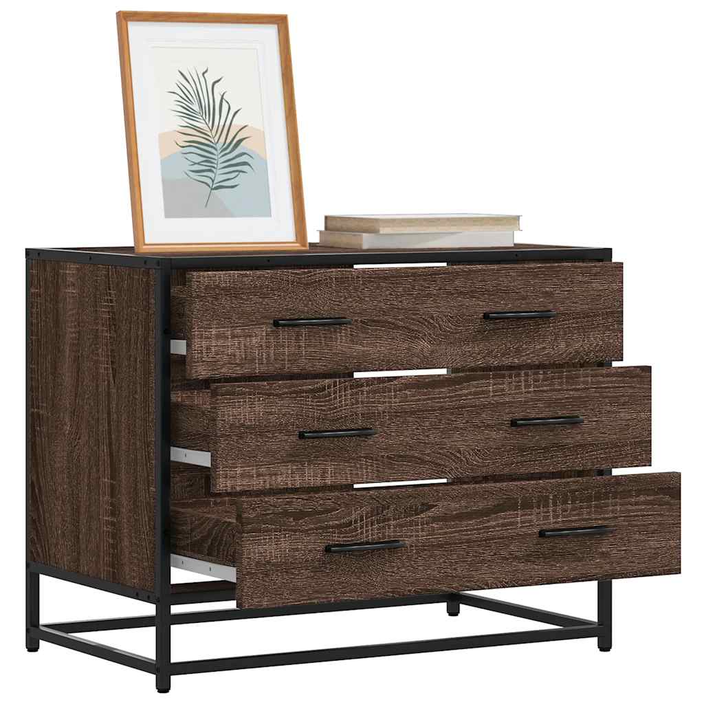 vidaXL Ladekast 70x41x56 cm bewerkt hout zwart