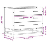 vidaXL Ladekast 70x41x56 cm bewerkt hout zwart