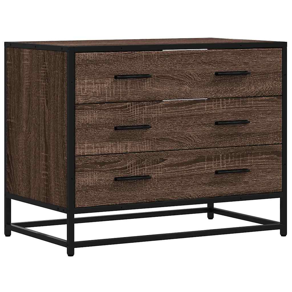vidaXL Ladekast 70x41x56 cm bewerkt hout zwart