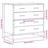 vidaXL Chest of Drawers 70x41x70 cm Engineered Wood Black