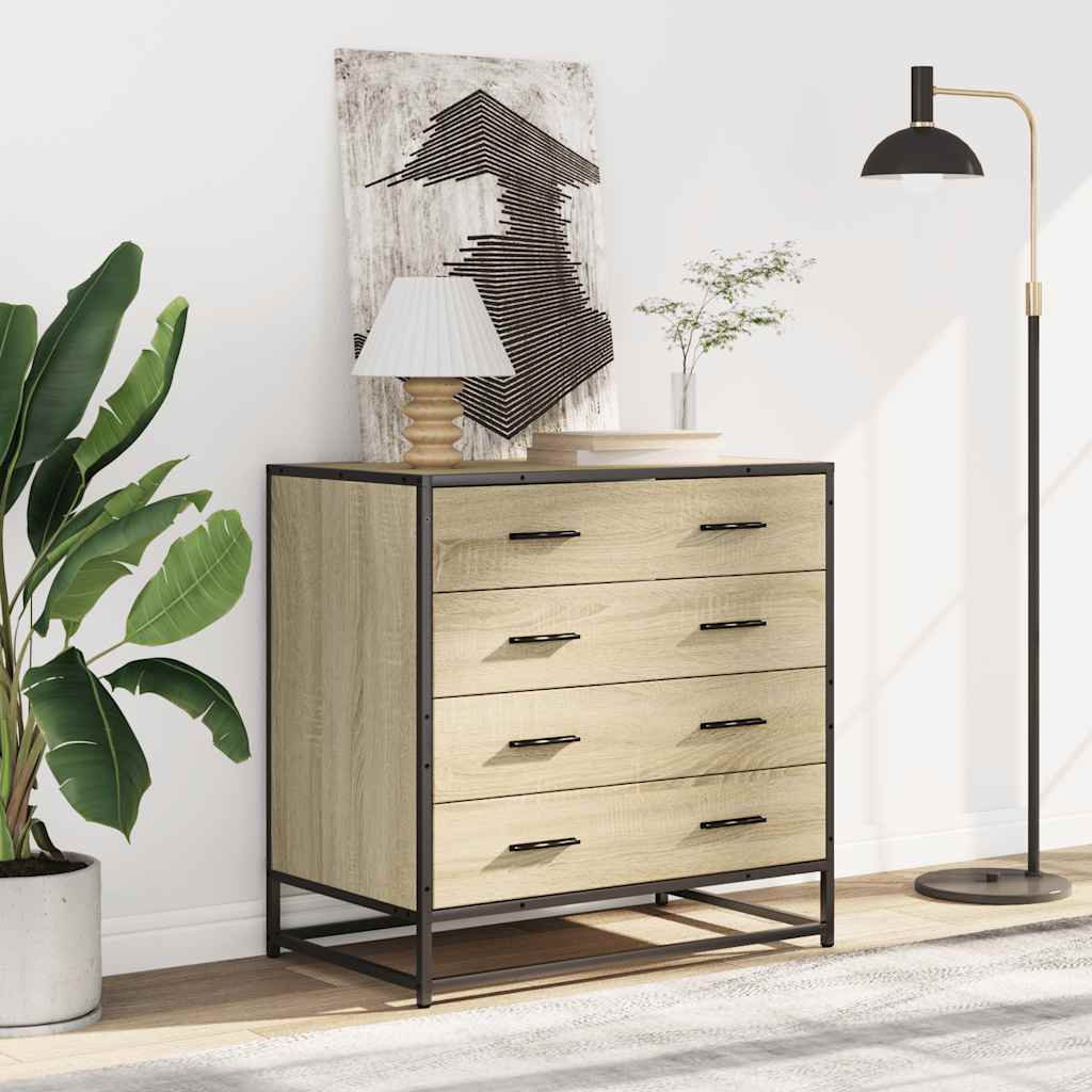 vidaXL Chest of Drawers 70x41x70 cm Engineered Wood Black