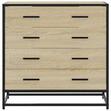 vidaXL Chest of Drawers 70x41x70 cm Engineered Wood Black