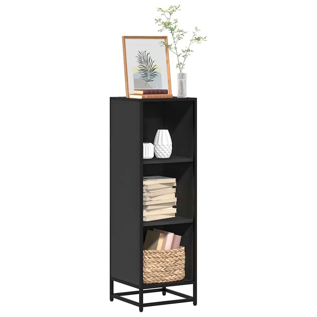 vidaXL Boekenkast 97,5x33x107,5 cm bewerkt hout en metaal zwart