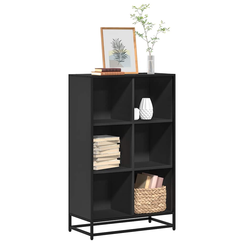 vidaXL Boekenkast 97,5x33x107,5 cm bewerkt hout en metaal zwart