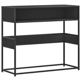 vidaXL Wandtafel 90x35x80 cm bewerkt hout zwart