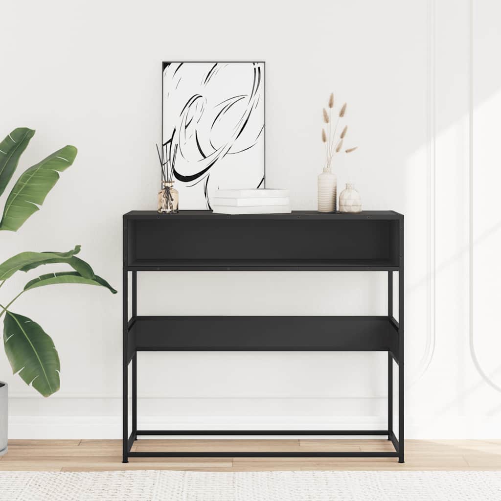 vidaXL Wandtafel 90x35x80 cm bewerkt hout zwart