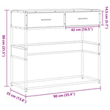 vidaXL Wandtafel 90x35x80 cm bewerkt hout zwart