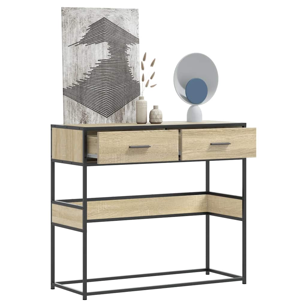 vidaXL Wandtafel 90x35x80 cm bewerkt hout zwart