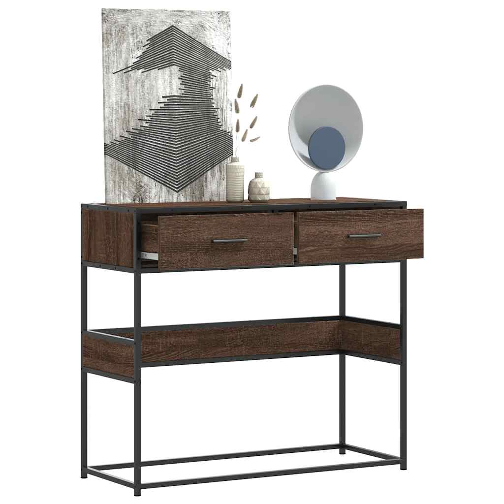 vidaXL Wandtafel 90x35x80 cm bewerkt hout zwart