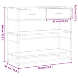 vidaXL Wandtafel 90x35x80 cm bewerkt hout zwart