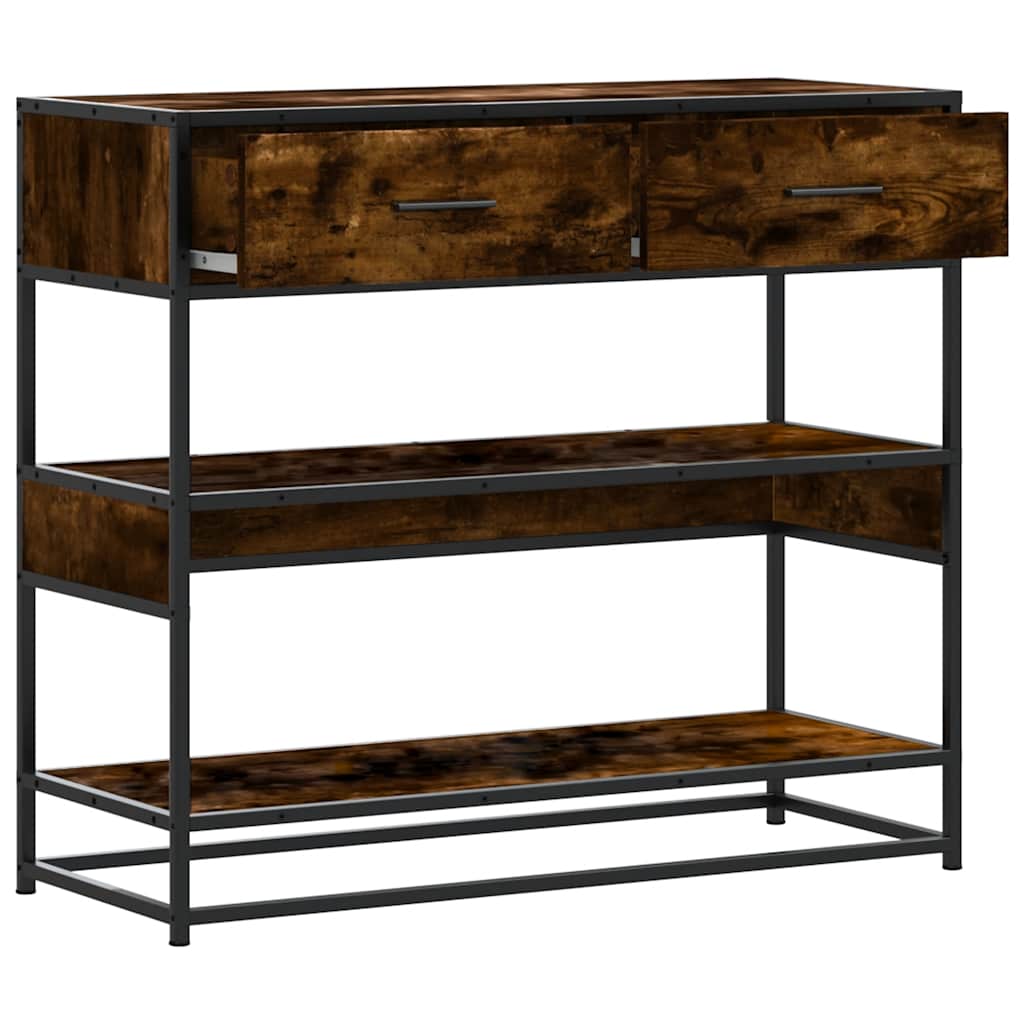 vidaXL Wandtafel 90x35x80 cm bewerkt hout zwart
