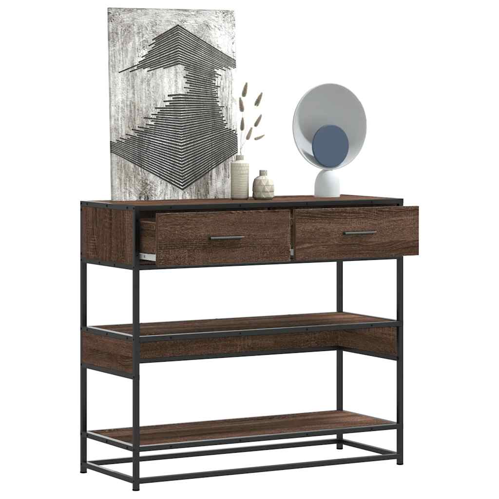 vidaXL Wandtafel 90x35x80 cm bewerkt hout zwart
