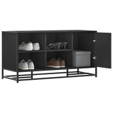 vidaXL Schoenenbank 100x40x53,5 cm bewerkt hout en metaal zwart