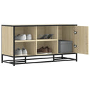 vidaXL Schoenenbank 100x40x53,5 cm bewerkt hout en metaal zwart