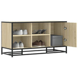 vidaXL Schoenenbank 100x40x53,5 cm bewerkt hout en metaal zwart