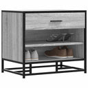 vidaXL Schoenenbank 60x40x53,5 cm bewerkt hout en metaal zwart