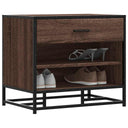 vidaXL Schoenenbank 60x40x53,5 cm bewerkt hout en metaal zwart